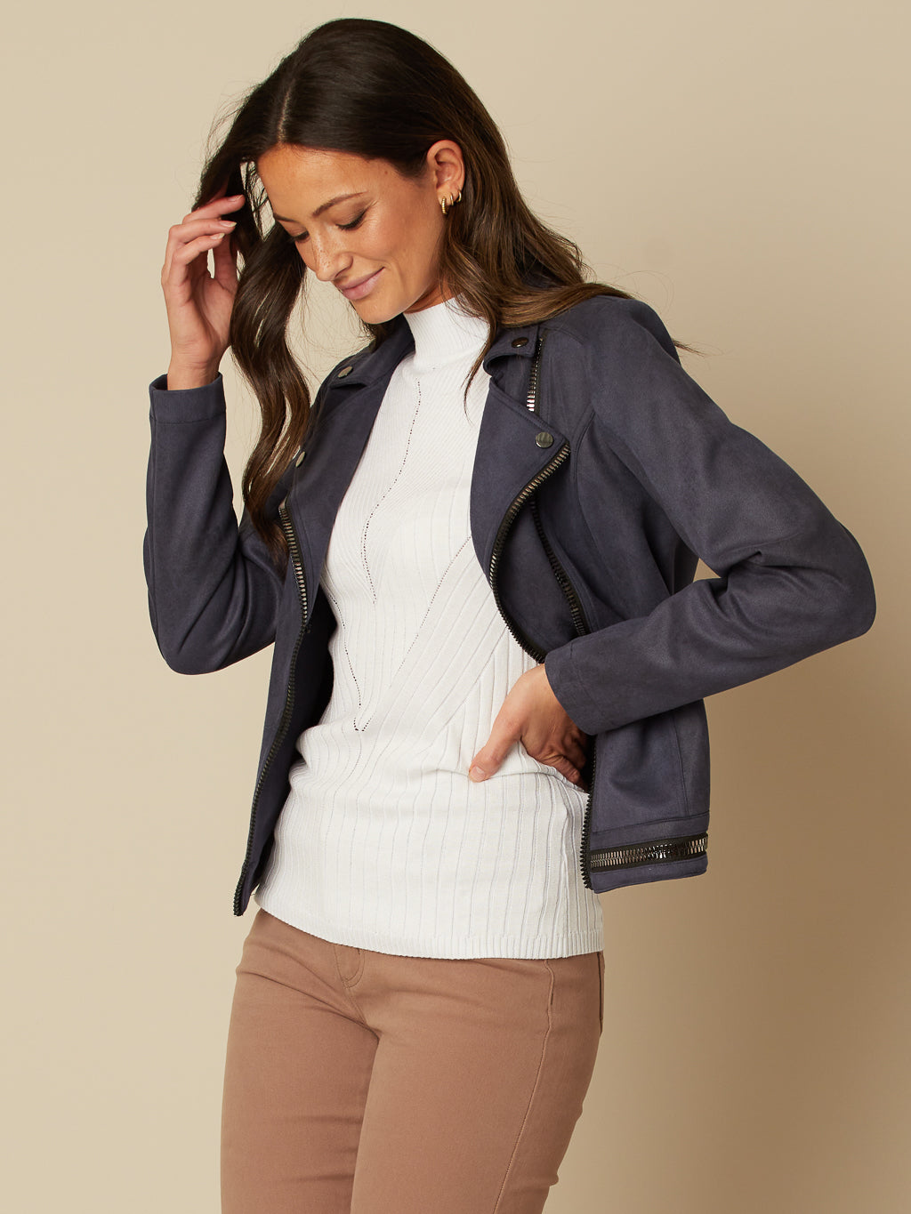 Cropped semi-fitted blazer
