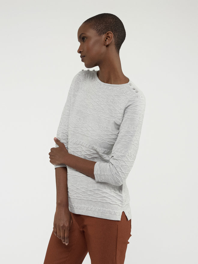 Chandail semi ajuste a manches 3 4 Marie Claire