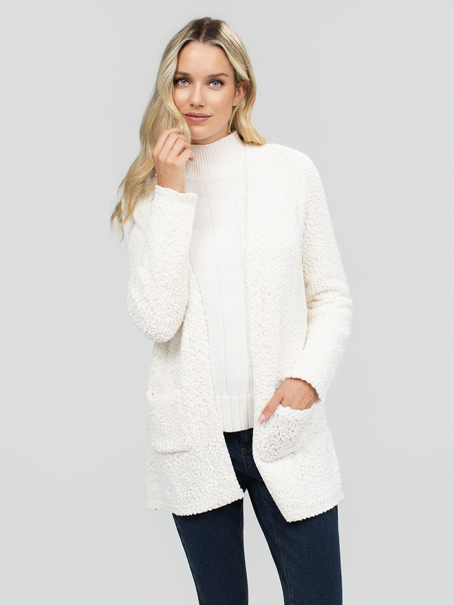 Long-sleeve loose open knit cardigan – Marie Claire