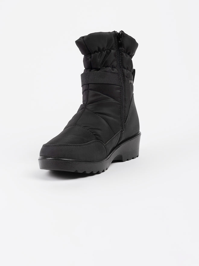 Bottines Orthopédiques Femme En Cuir Véritable - Talon Compensé, Doublure Fourrure, Fermeture éclair - Imperméables Hiver - 13
