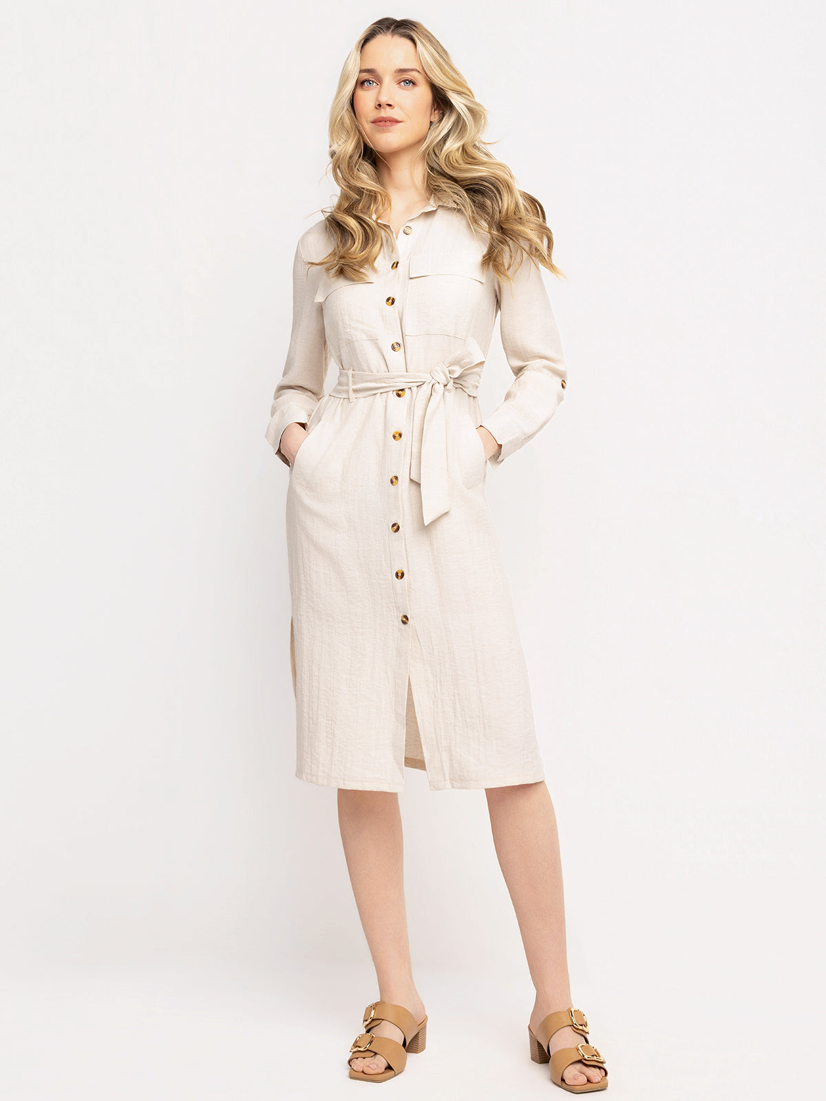 Robe droite mi-mollet
