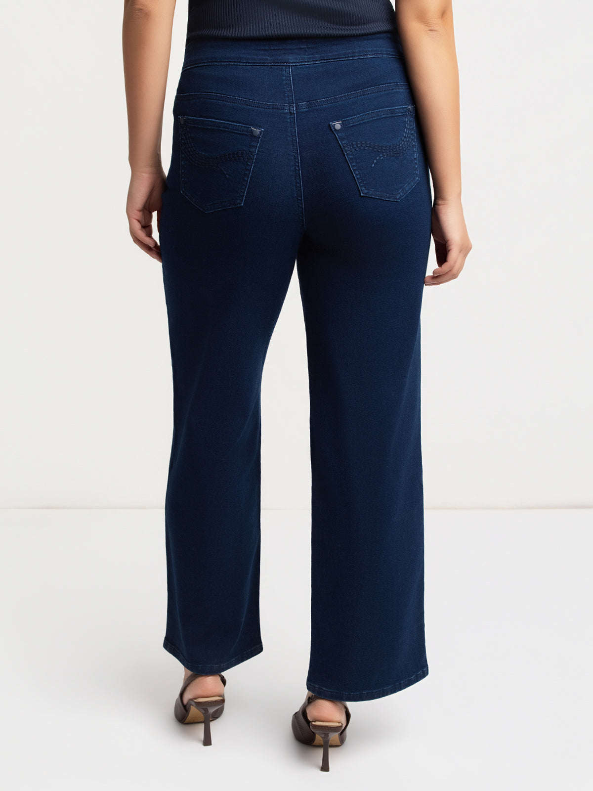 Pantalon denim à jambe large