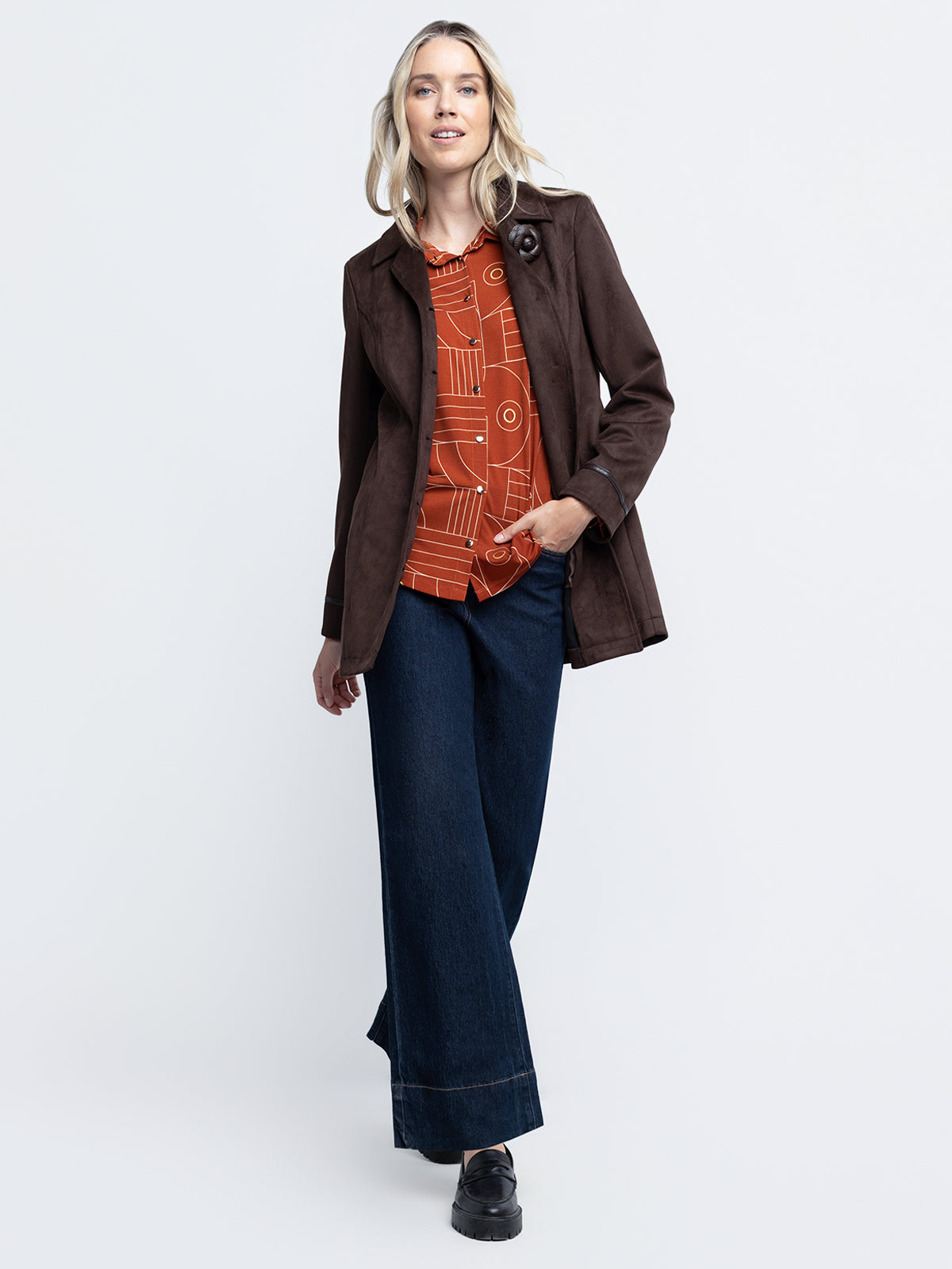 Veste longue semi-ajustée