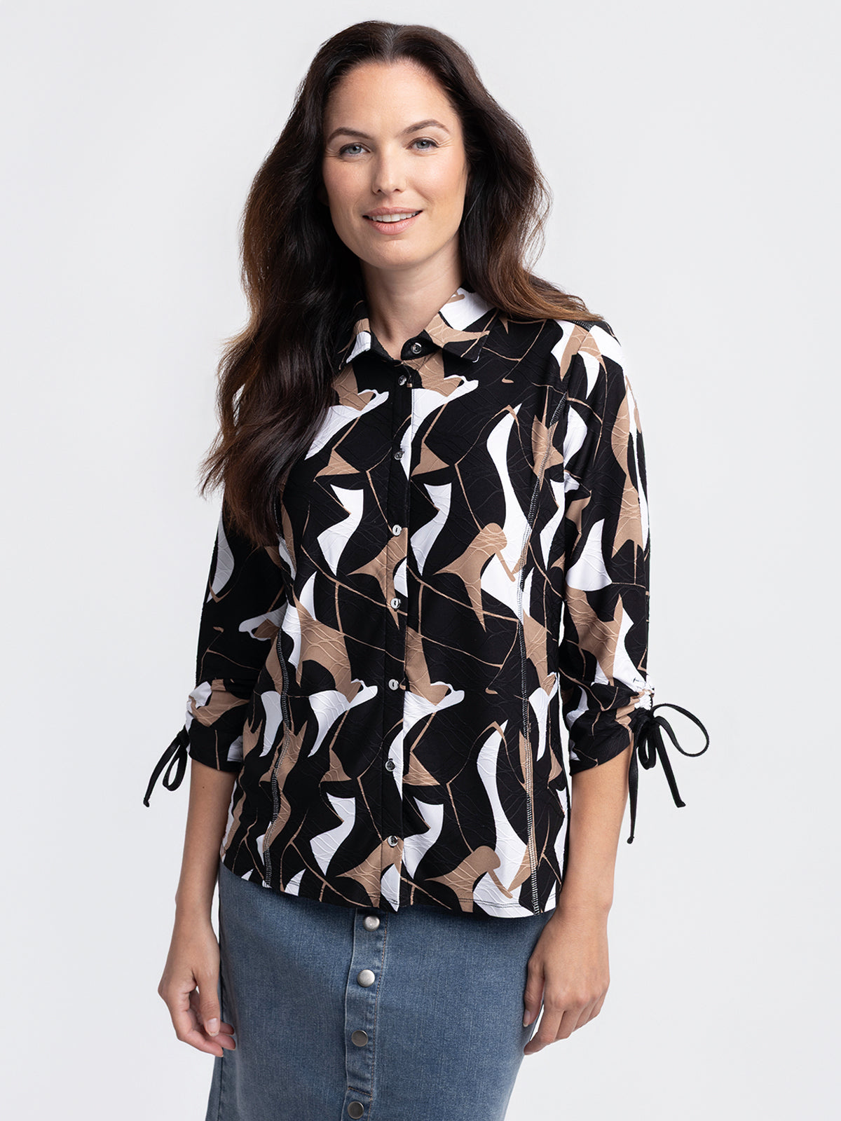Blouse à manches 3/4 avec boutons
