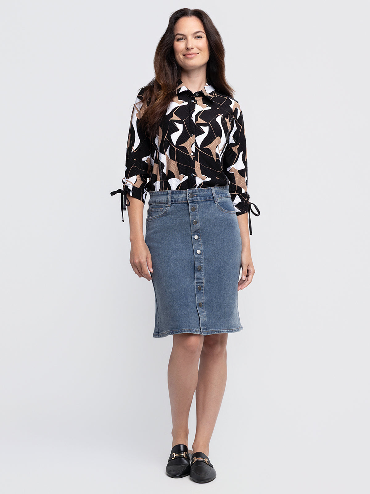 Blouse à manches 3/4 avec boutons