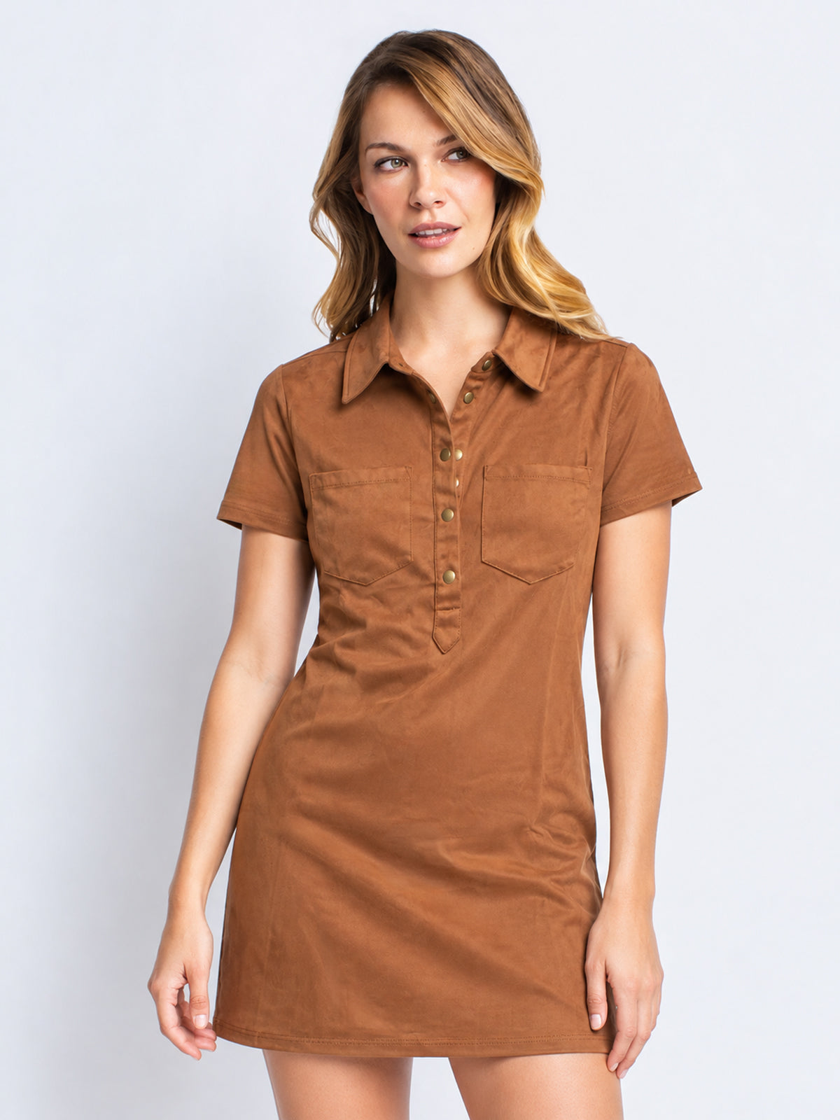 Robe midi courte à coupe droite