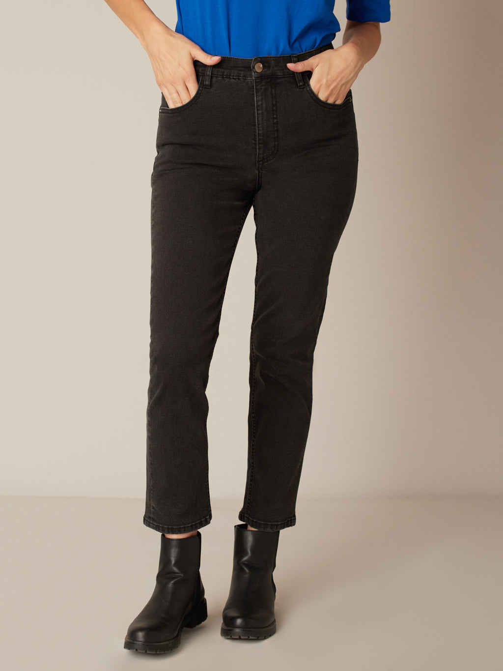High waist straight jean