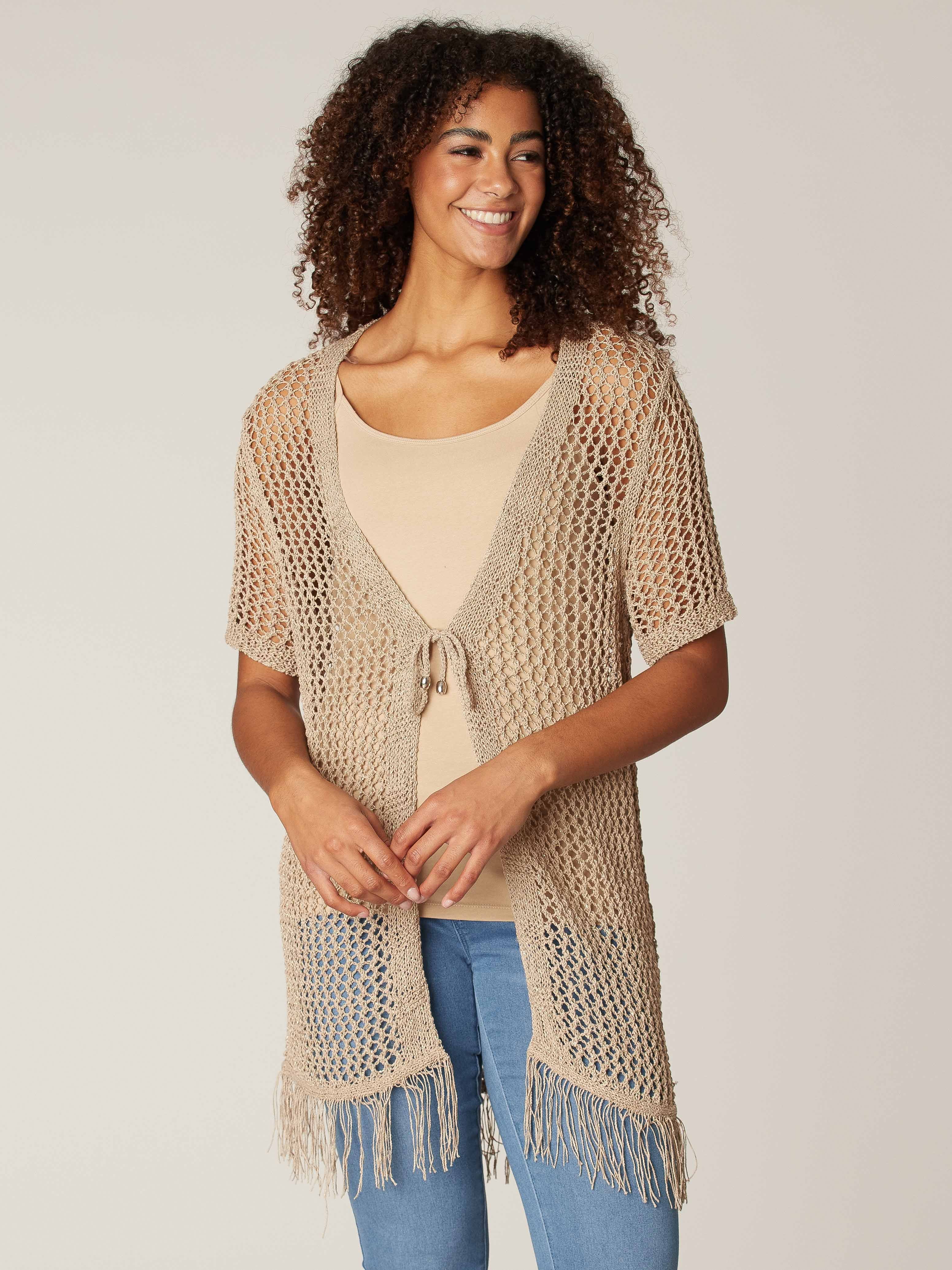 Veste en maille semi-transparente
