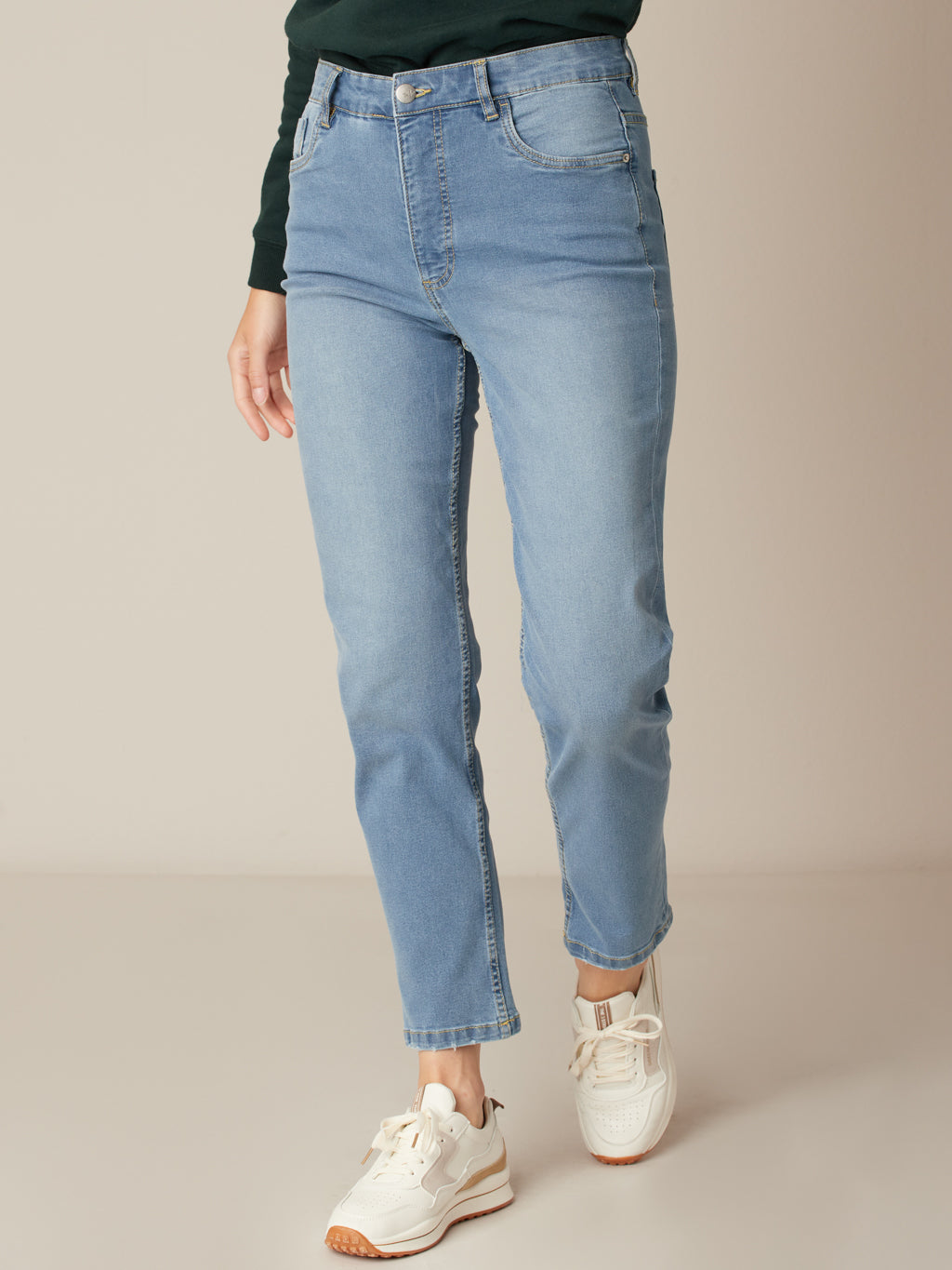 High waist straight jean