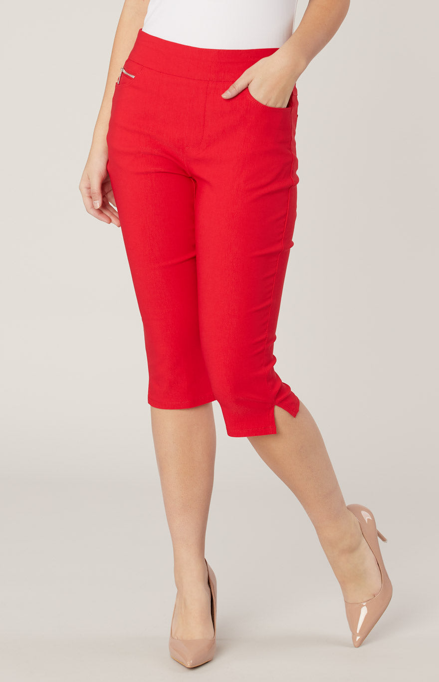 Straight fitted pull-on capri
