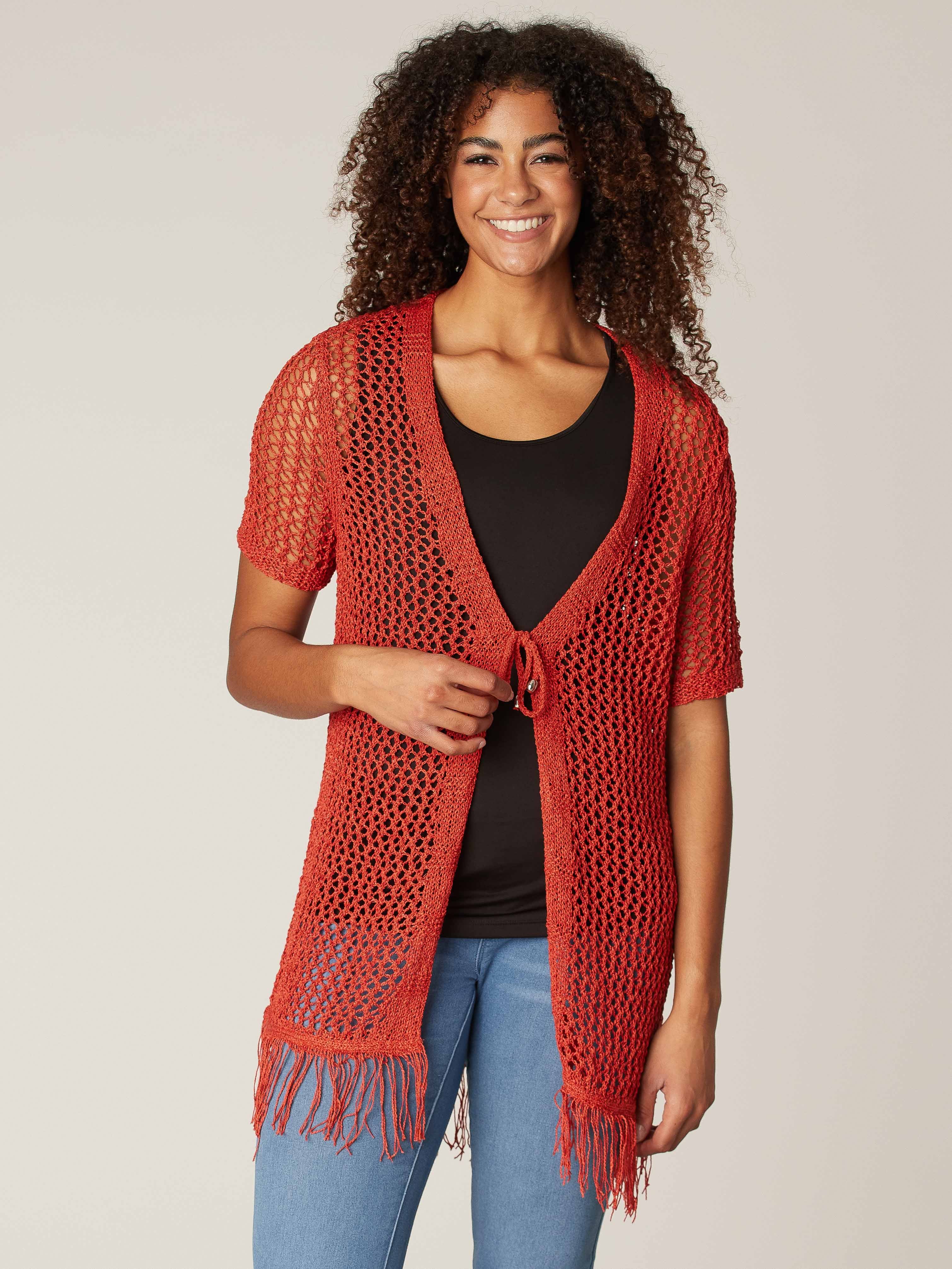 Knit semi-sheer vest
