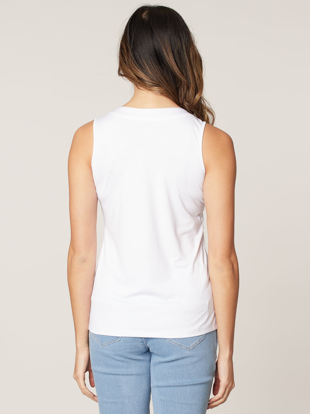 Tank top with laced neckline
