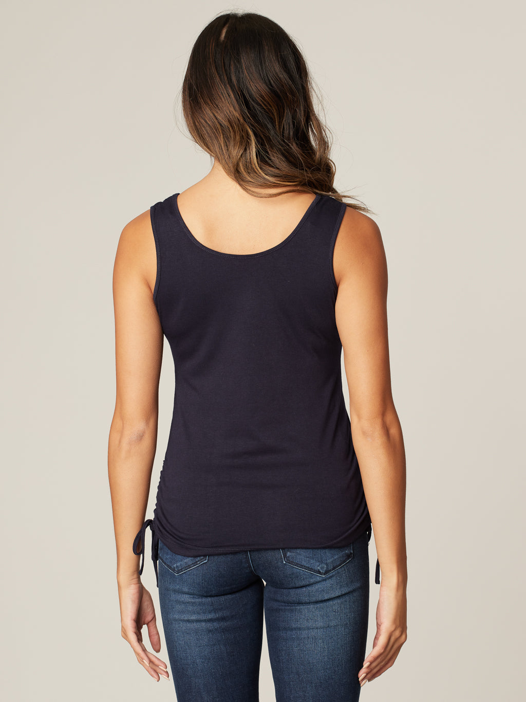 Reversible tank top with drawstrings