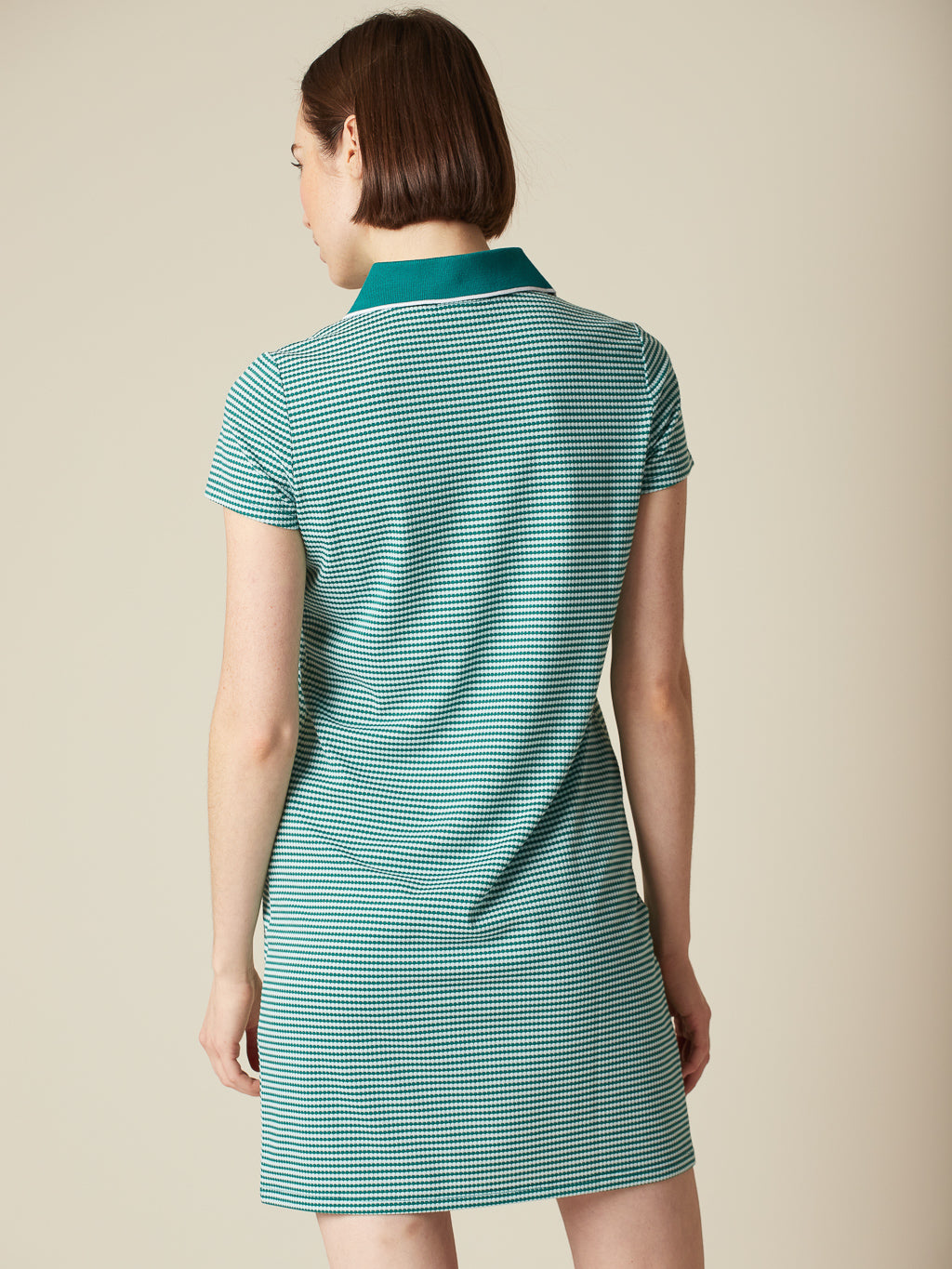 Polo dress with contrasting collar