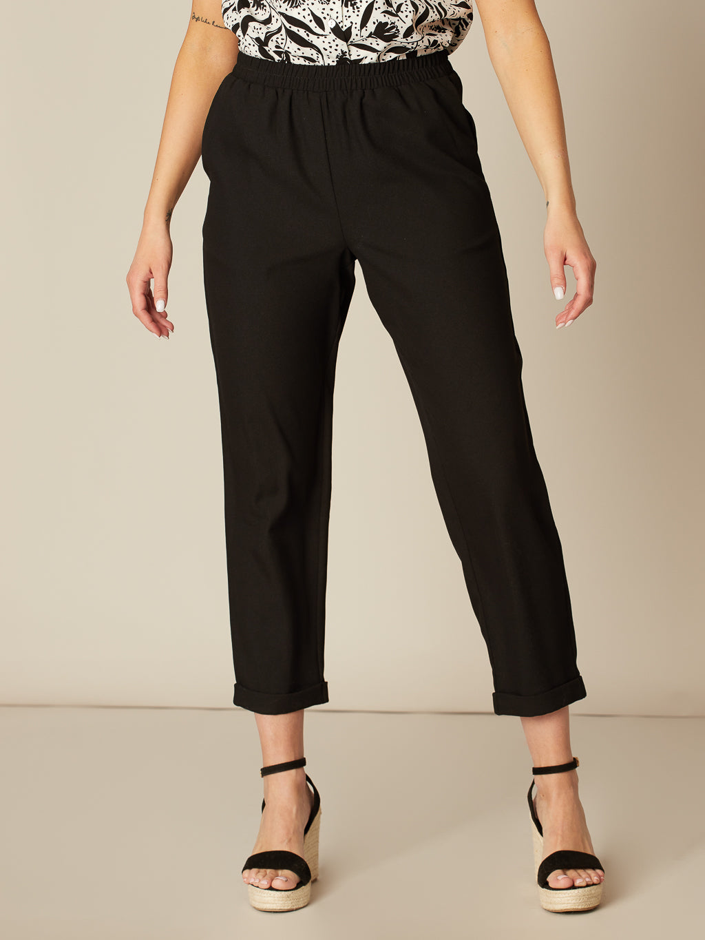 Pantalon habillé droit à enfiler