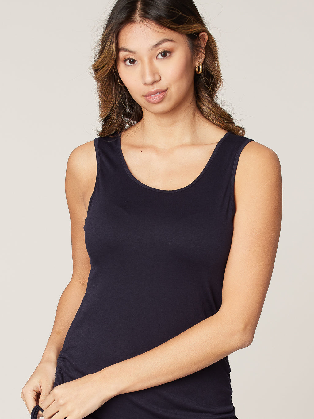 Reversible tank top with drawstrings