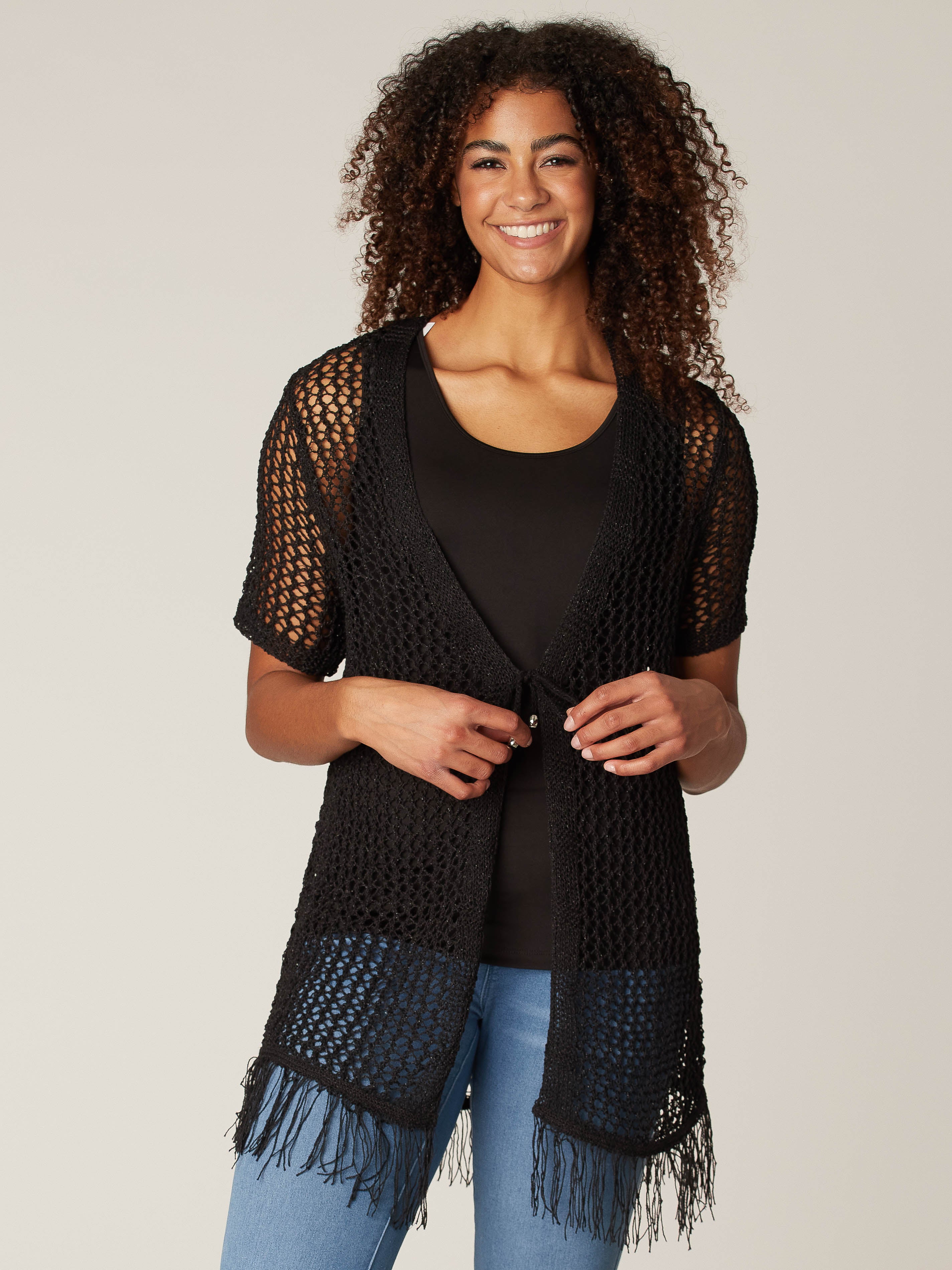 Knit semi-sheer vest