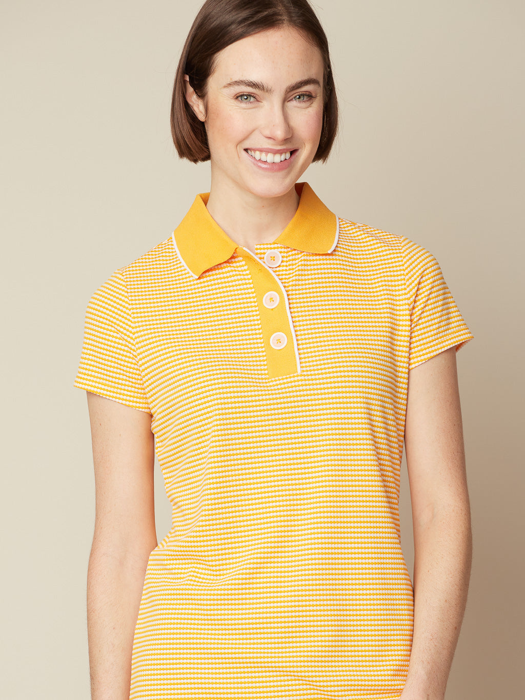 Polo dress with contrasting collar