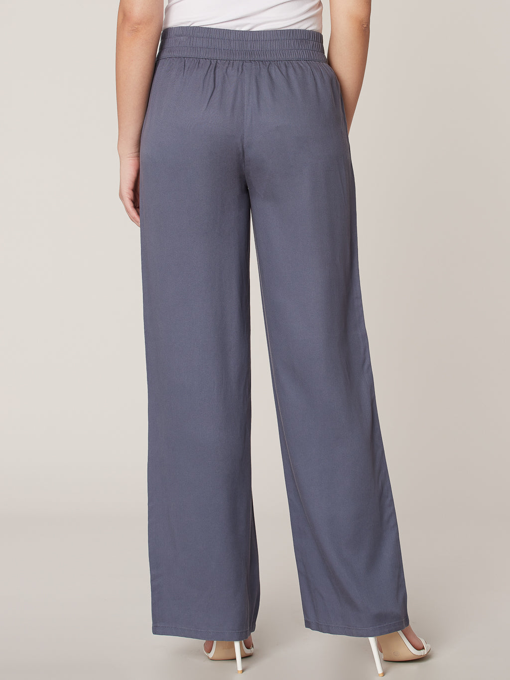 Flared pant with elastic waistband
