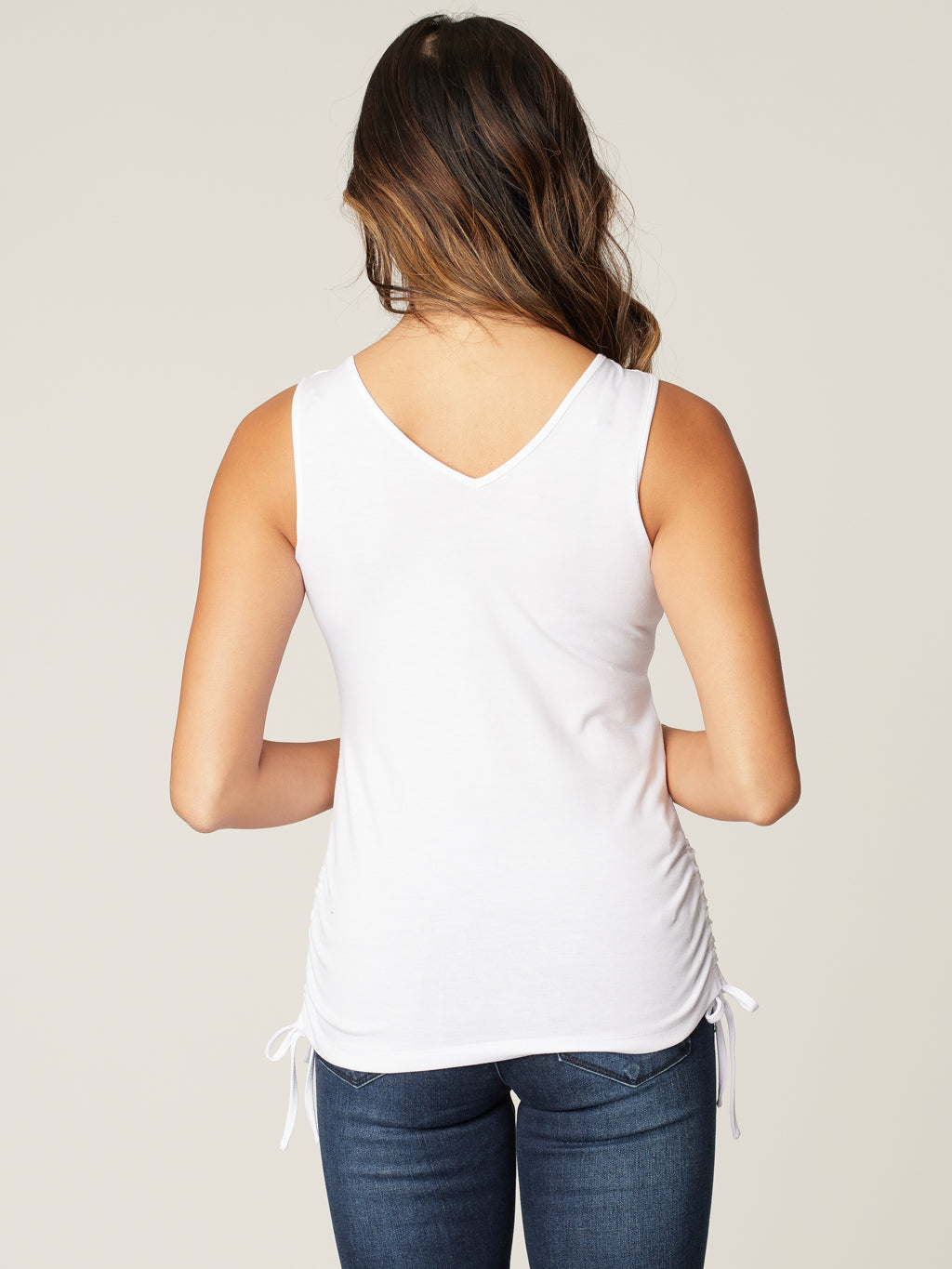 Reversible tank top with drawstrings