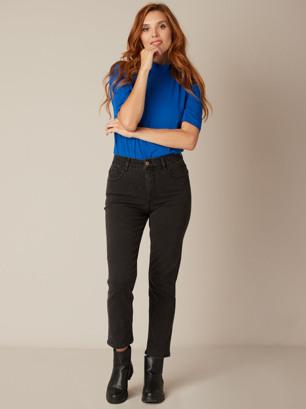 High waist straight jean