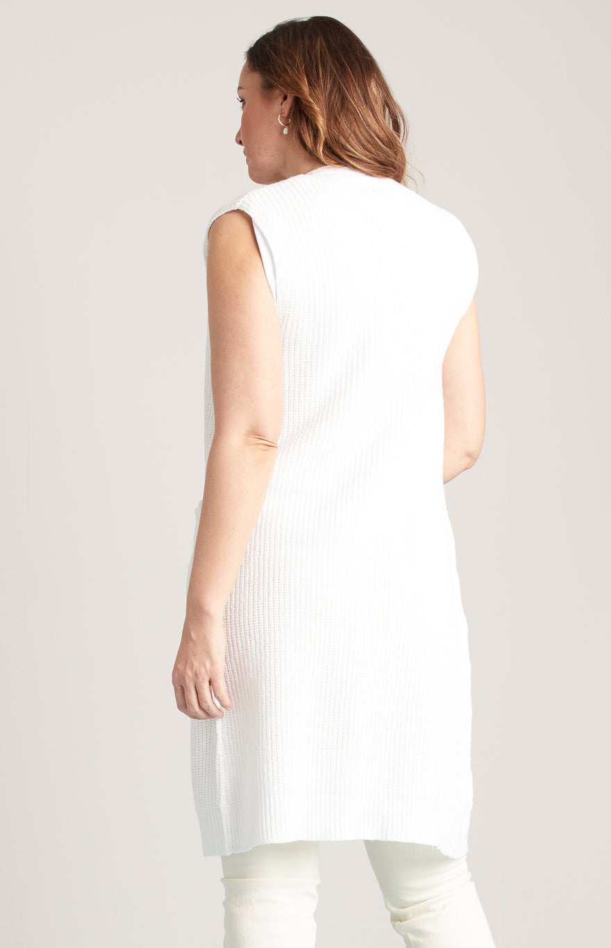 Cardigan en tricot long ample sans manches