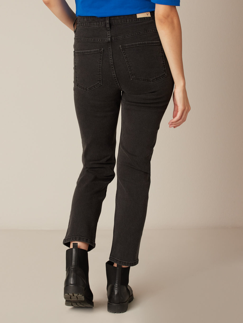 High waist straight jean